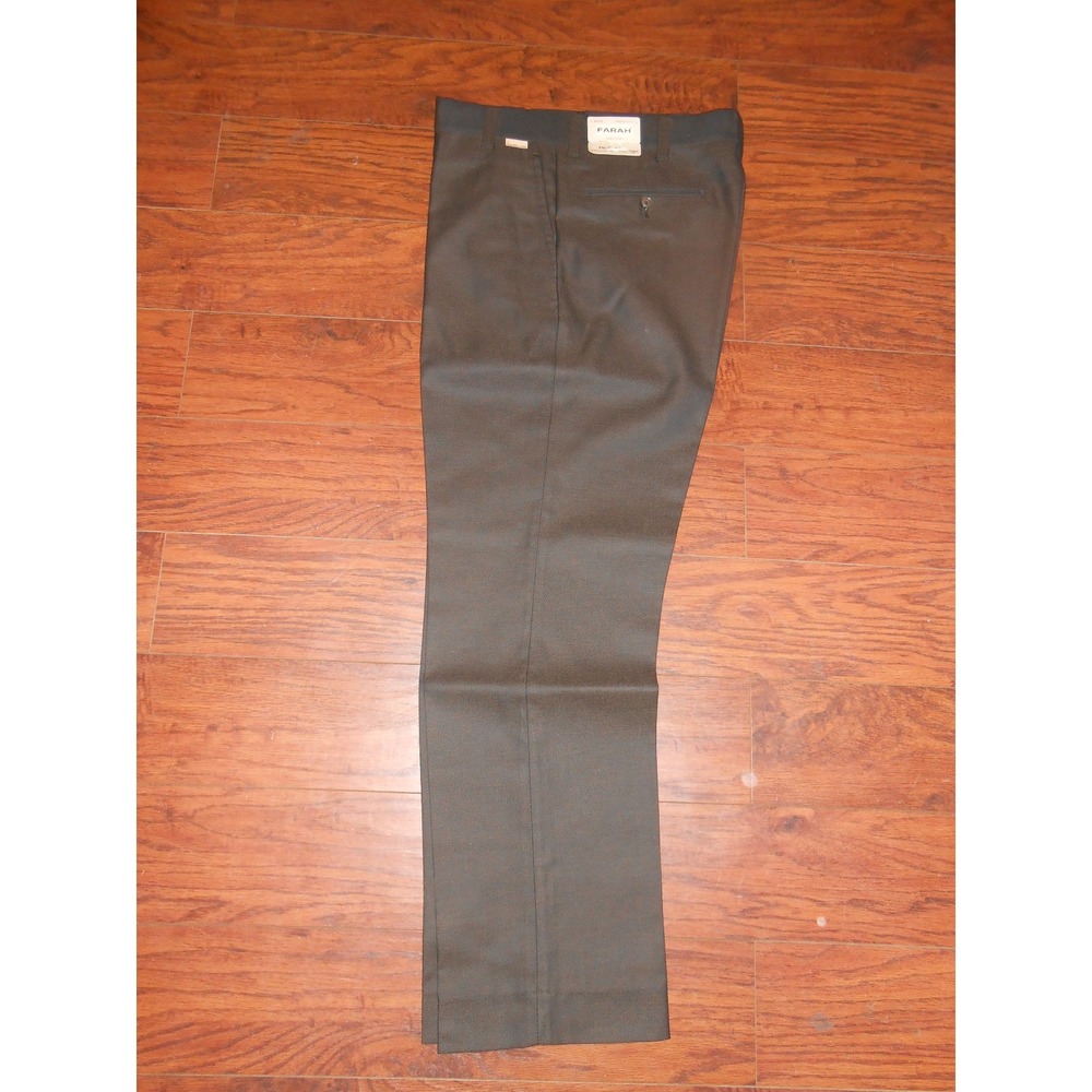 Mens 70s‎ Original Farah Master Ply 2 Perm Press 33x29 Dark Brown Pants Slacks!